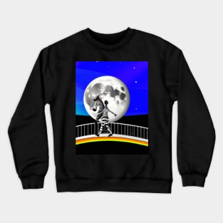 the moon and stars for space lovers who are in love with the stars and horses too Crewneck Sweatshirt